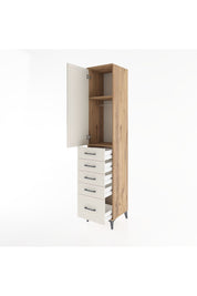 Hyperion Dolap 2 Raflı 5 Çekmeceli Tek Askılı 44x44x221 Çam-Aytaşı