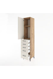Hyperion Dolap 2 Raflı 5 Çekmeceli Tek Askılı 44x44x221 - S61M110V7B