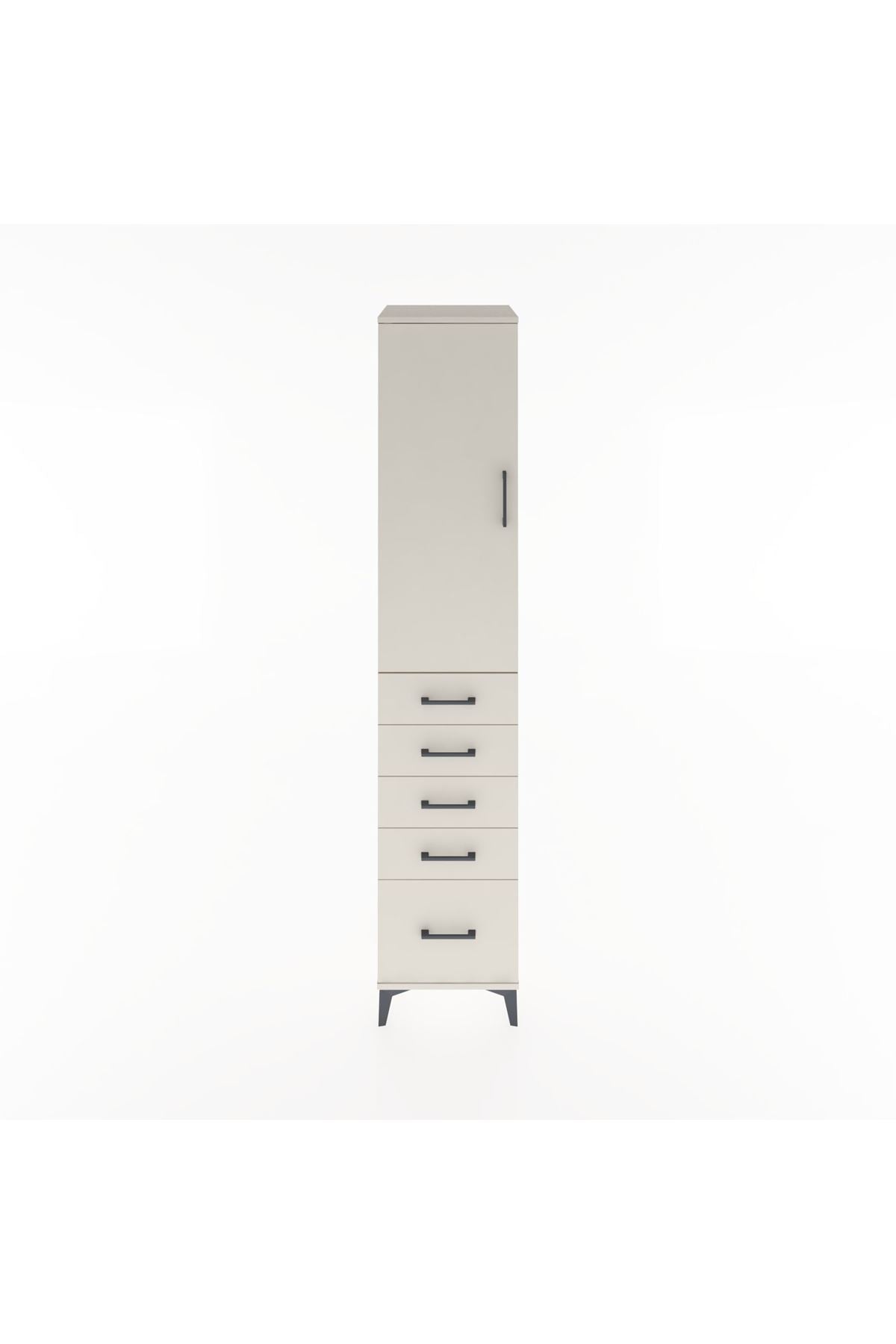 Hyperion Dolap 3 Raflı 5 Çekmeceli Tek Kapaklı 44x44x221 Aytaşı-Aytaşı