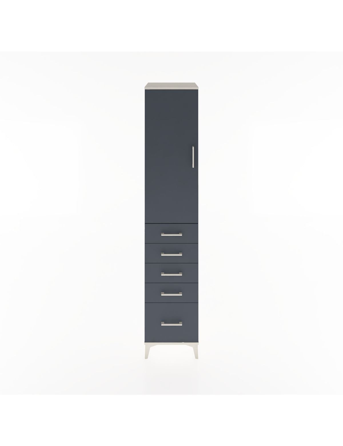 Hyperion Dolap 3 Raflı 5 Çekmeceli Tek Kapaklı 44x44x221 Aytaşı-Antrasit