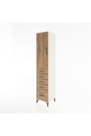 Hyperion Dolap 3 Raflı 5 Çekmeceli Tek Kapaklı 44x44x221 Aytaşı-Çam