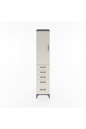 Hyperion Dolap 3 Raflı 5 Çekmeceli Tek Kapaklı 44x44x221 Antrasit-Aytaşı