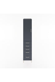 Hyperion Dolap 3 Raflı 5 Çekmeceli Tek Kapaklı 44x44x221 Antrasit-Antrasit