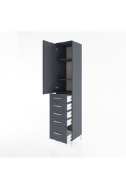 Hyperion Dolap 3 Raflı 5 Çekmeceli Tek Kapaklı 44x44x221 Antrasit-Antrasit