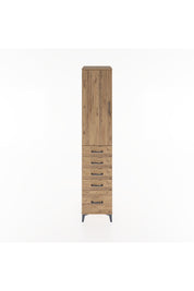 Hyperion Dolap 3 Raflı 5 Çekmeceli Tek Kapaklı 44x44x221 Çam-Çam