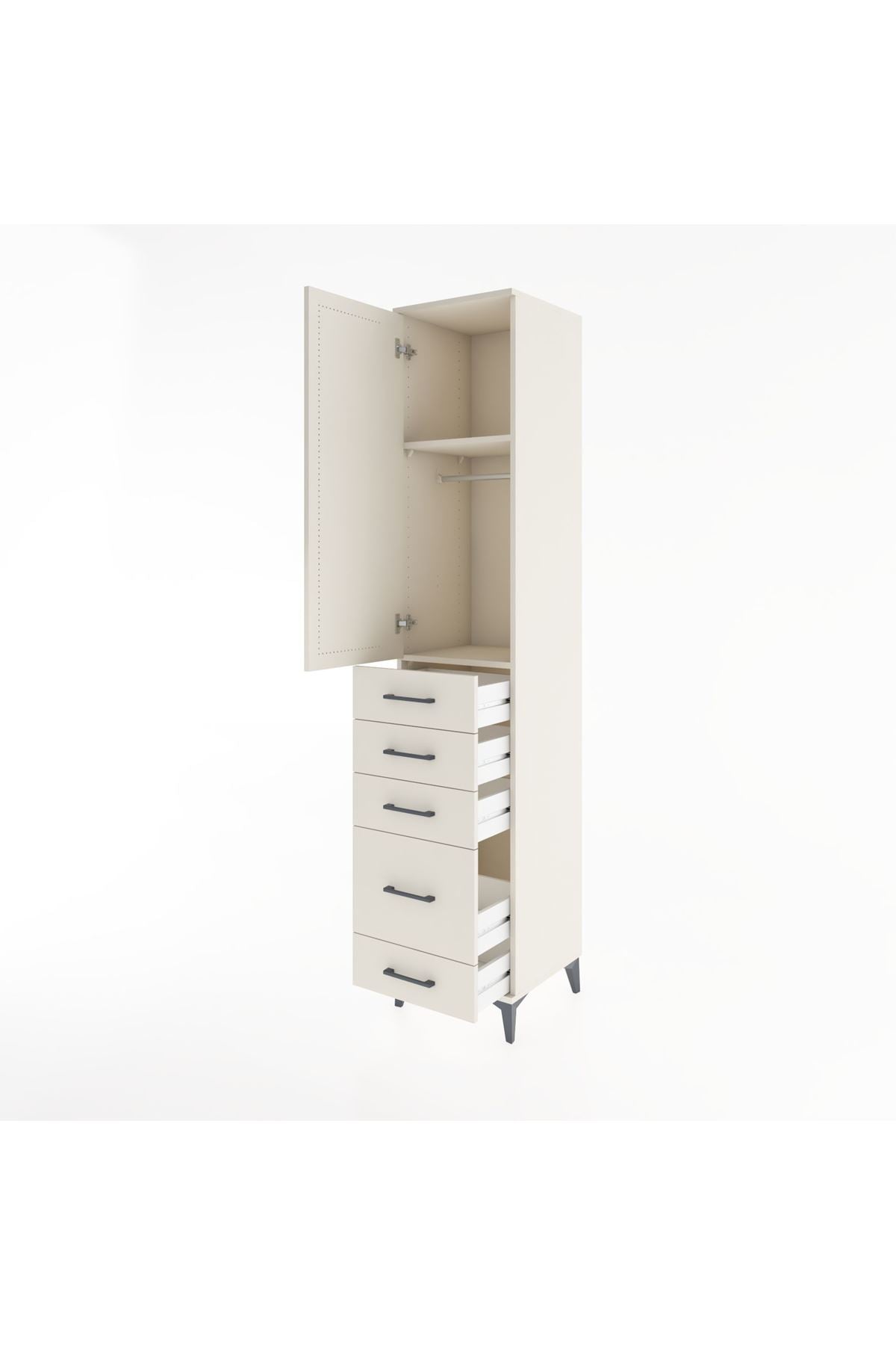 Hyperion Dolap 2 Raflı 5 Çekmeceli Tek Askılı 44x44x221 Aytaşı-Aytaşı