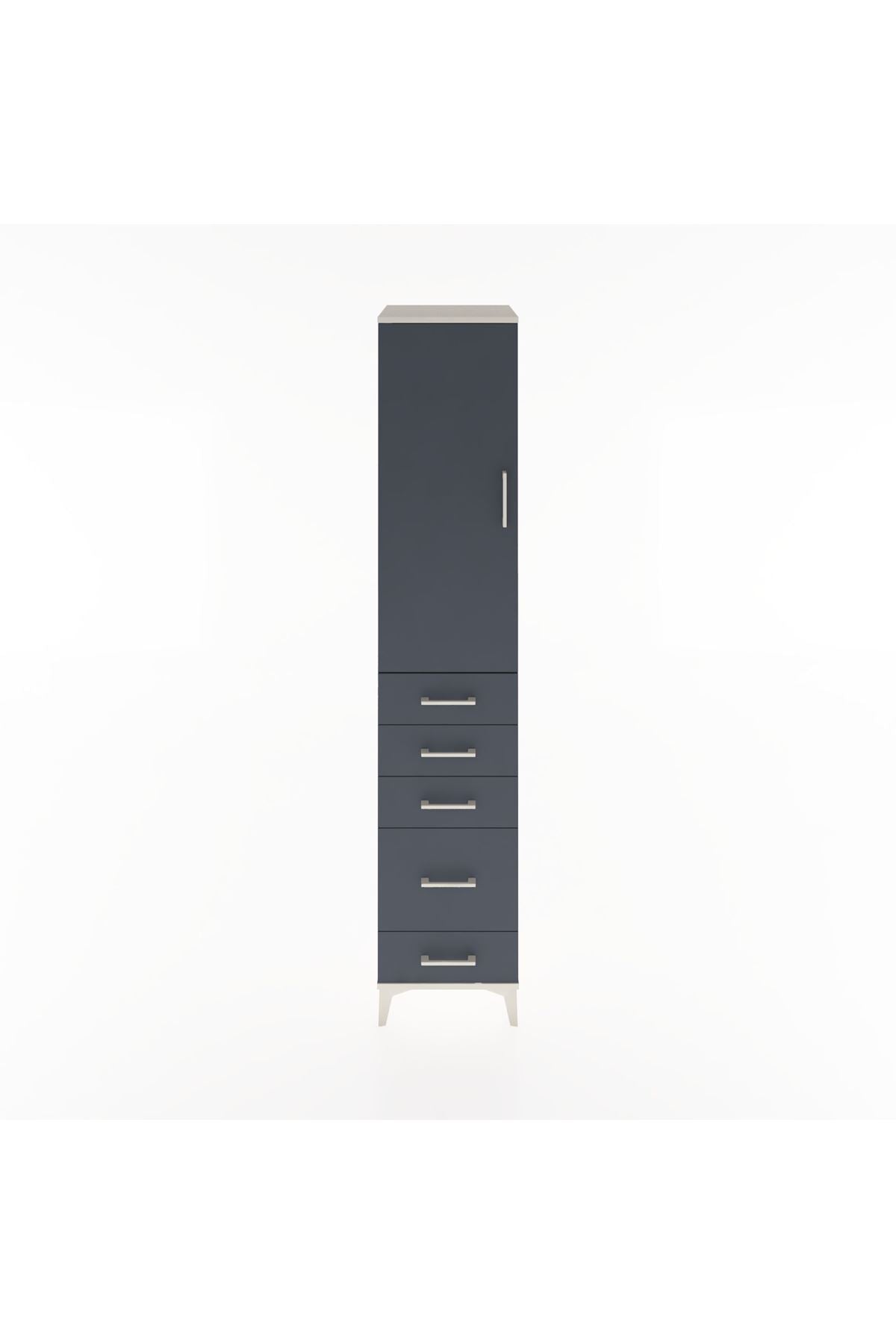 Hyperion Dolap 2 Raflı 5 Çekmeceli Tek Askılı 44x44x221 Aytaşı-Antrasit