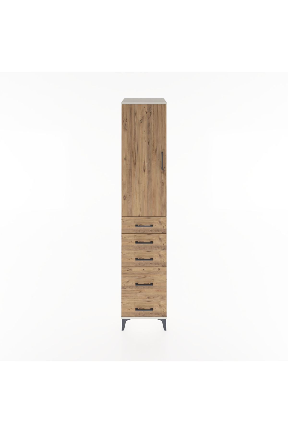 Hyperion Dolap 2 Raflı 5 Çekmeceli Tek Askılı 44x44x221 Aytaşı-Çam