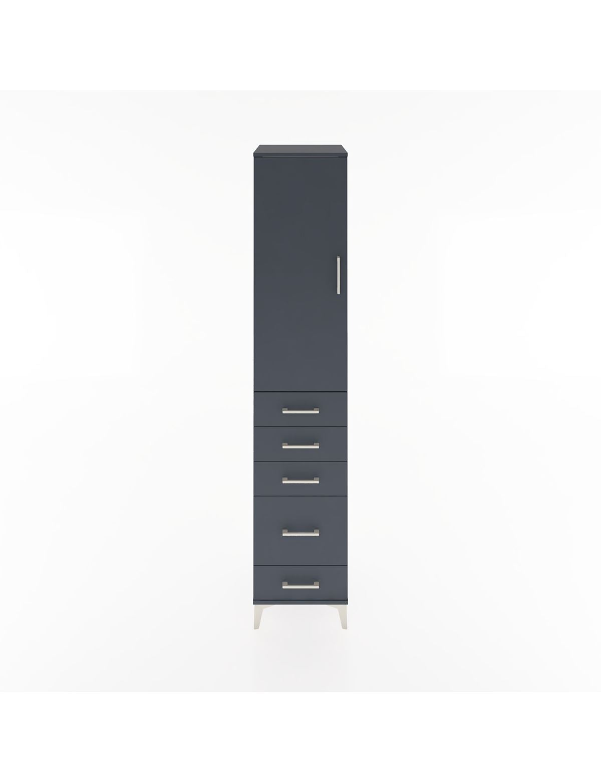 Hyperion Dolap 2 Raflı 5 Çekmeceli Tek Askılı 44x44x221 Antrasit-Antrasit