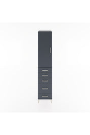 Hyperion Dolap 2 Raflı 5 Çekmeceli Tek Askılı 44x44x221 Antrasit-Antrasit