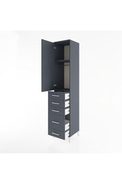 Hyperion Dolap 2 Raflı 5 Çekmeceli Tek Askılı 44x44x221 Antrasit-Antrasit