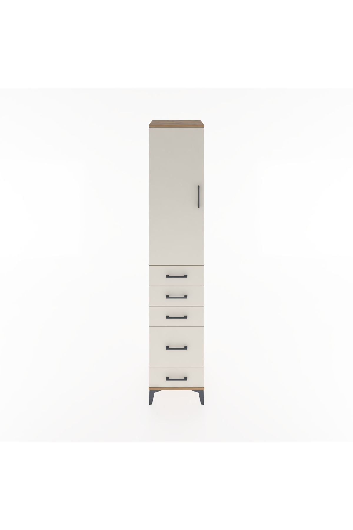 Hyperion Dolap 2 Raflı 5 Çekmeceli Tek Askılı 44x44x221 Çam-Aytaşı