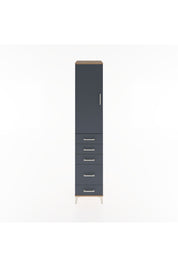 Hyperion Dolap 2 Raflı 5 Çekmeceli Tek Askılı 44x44x221 Çam-Antrasit