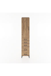 Hyperion Dolap 2 Raflı 5 Çekmeceli Tek Askılı 44x44x221 Çam-Çam