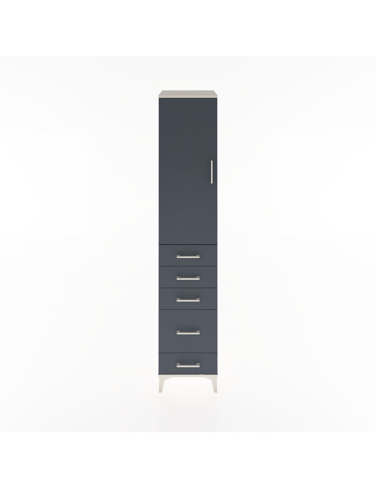 Hyperion Dolap 3 Raflı 5 Çekmeceli Tek Kapaklı 44x44x221 Aytaşı-Antrasit