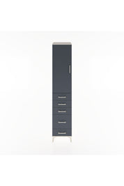 Hyperion Dolap 3 Raflı 5 Çekmeceli Tek Kapaklı 44x44x221 Aytaşı-Antrasit