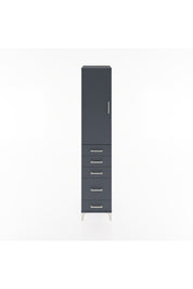 Hyperion Dolap 3 Raflı 5 Çekmeceli Tek Kapaklı 44x44x221 Antrasit-Antrasit