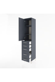 Hyperion Dolap 3 Raflı 5 Çekmeceli Tek Kapaklı 44x44x221 Antrasit-Antrasit