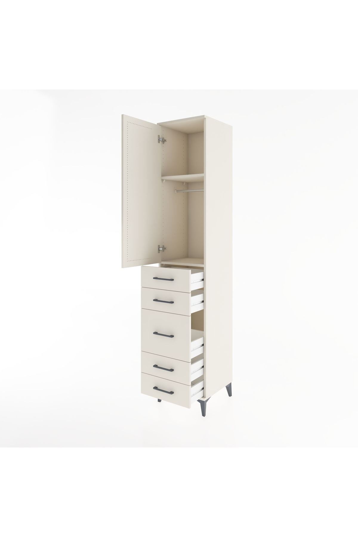 Hyperion Dolap 2 Raflı 5 Çekmeceli Tek Askılı 44x44x221 Aytaşı-Aytaşı