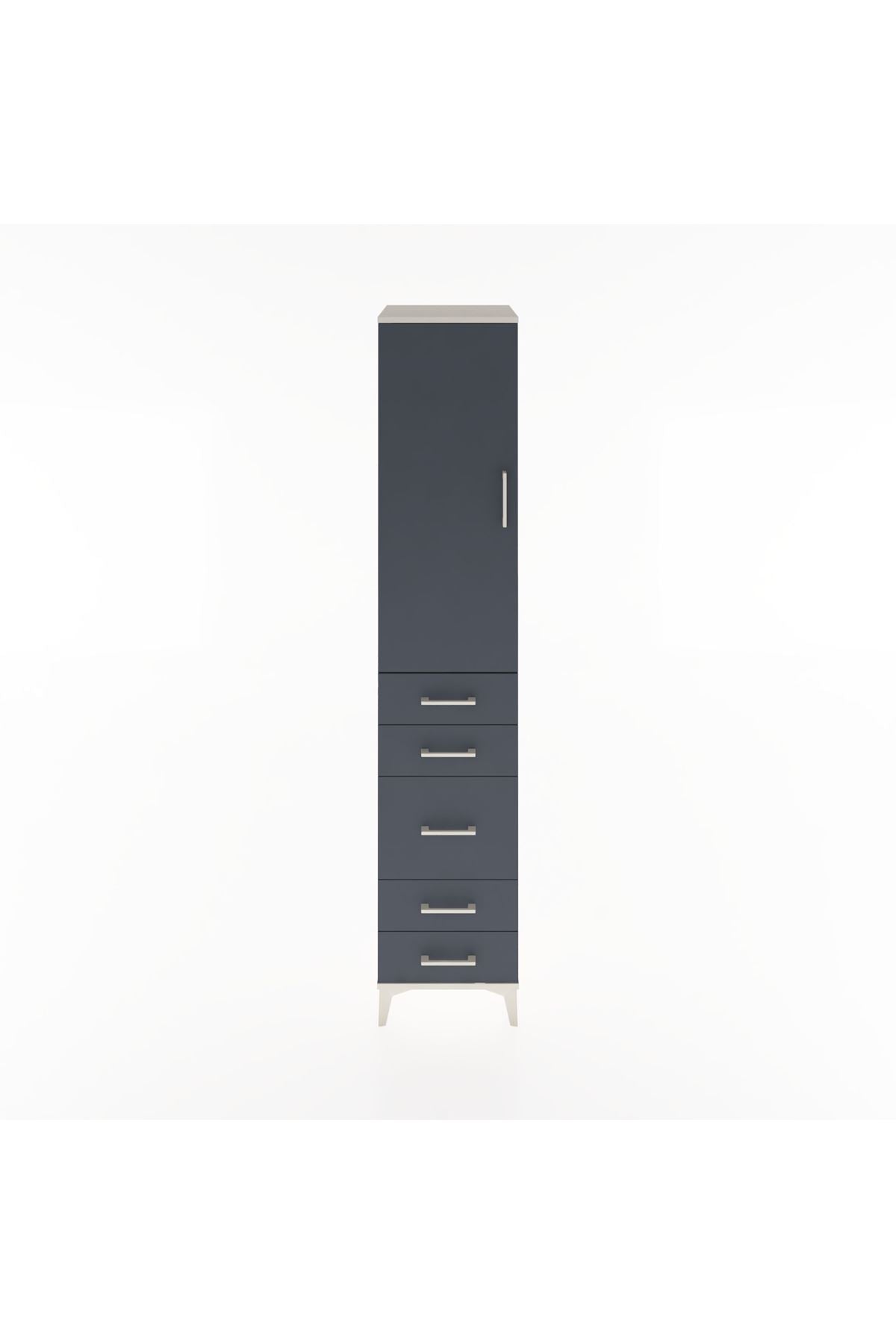 Hyperion Dolap 2 Raflı 5 Çekmeceli Tek Askılı 44x44x221 Aytaşı-Antrasit