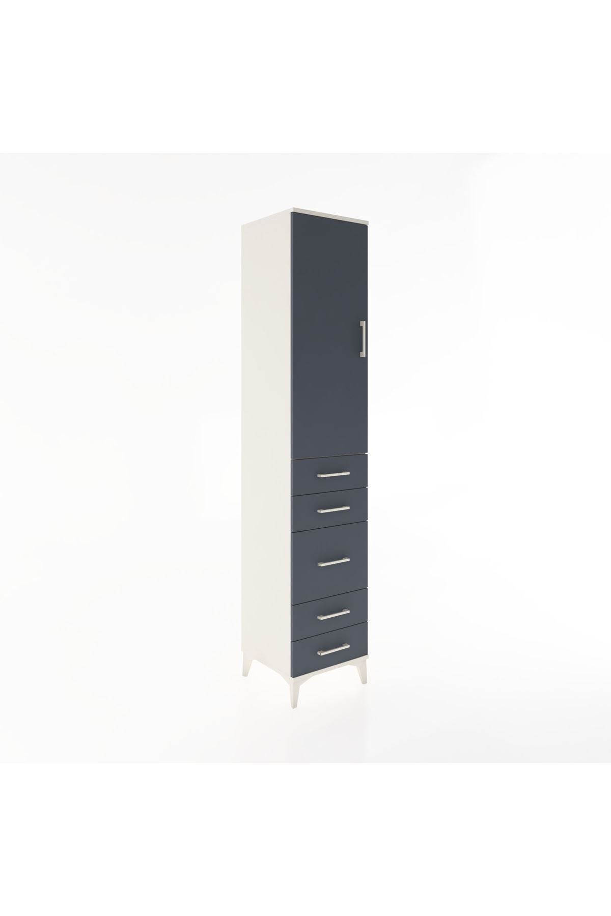 Hyperion Dolap 2 Raflı 5 Çekmeceli Tek Askılı 44x44x221 Aytaşı-Antrasit