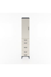 Hyperion Dolap 2 Raflı 5 Çekmeceli Tek Askılı 44x44x221 Antrasit-Aytaşı