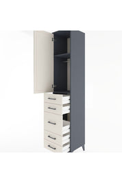 Hyperion Dolap 2 Raflı 5 Çekmeceli Tek Askılı 44x44x221 Antrasit-Aytaşı