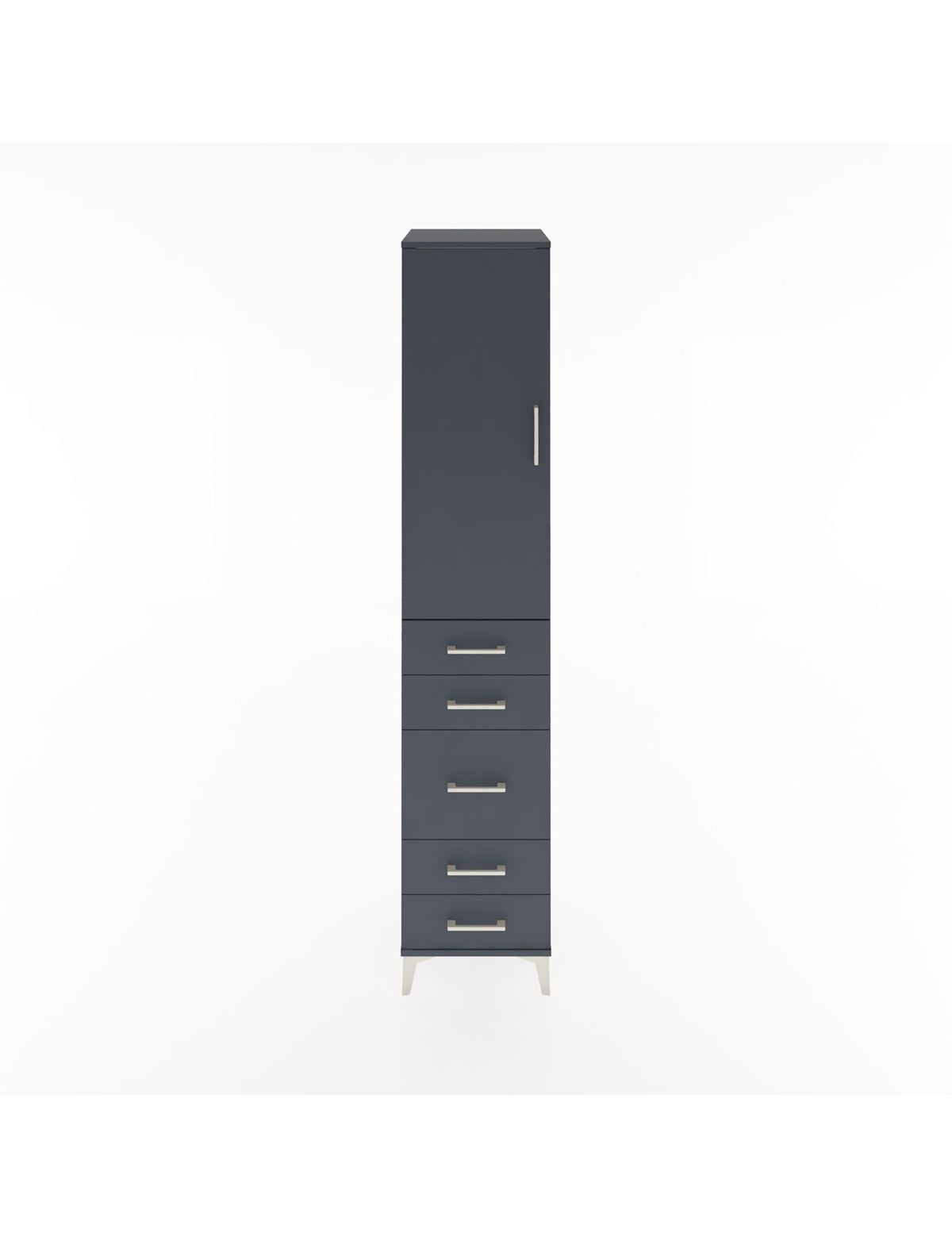 Hyperion Dolap 2 Raflı 5 Çekmeceli Tek Askılı 44x44x221 Antrasit-Antrasit