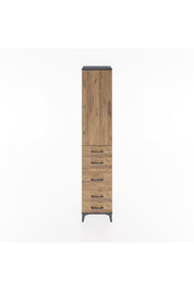 Hyperion Dolap 2 Raflı 5 Çekmeceli Tek Askılı 44x44x221 Antrasit-Çam