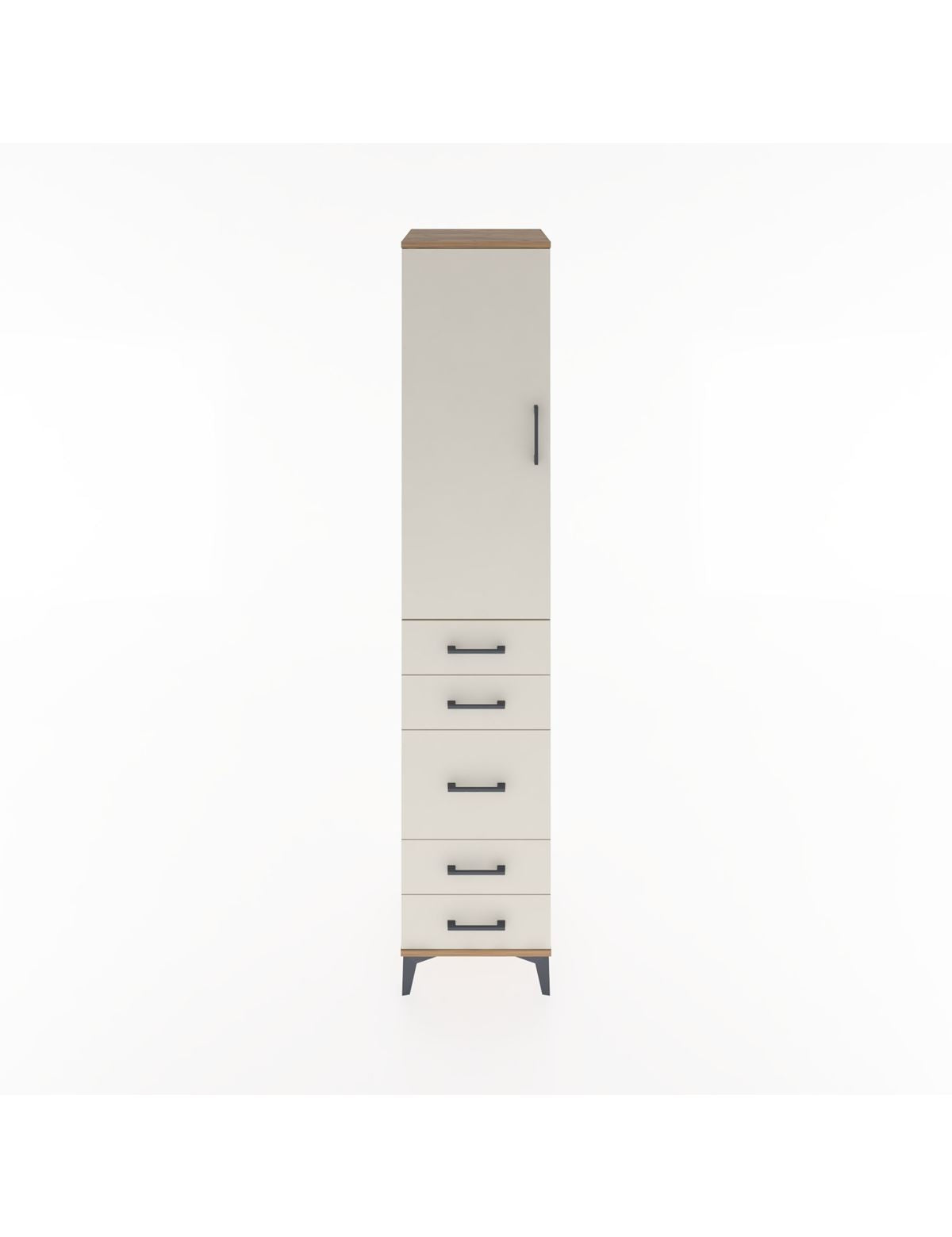 Hyperion Dolap 2 Raflı 5 Çekmeceli Tek Askılı 44x44x221 Çam-Aytaşı