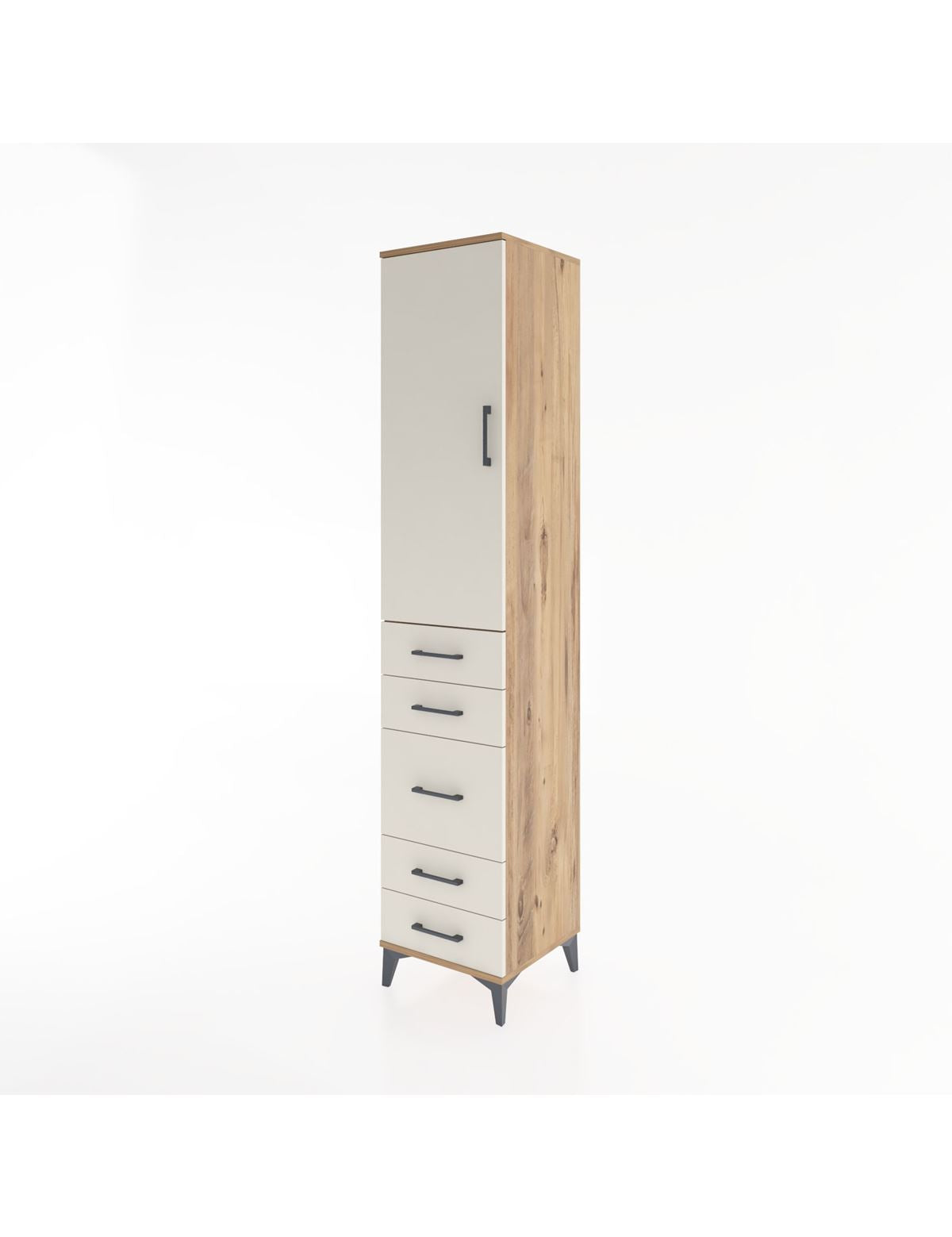 Hyperion Dolap 2 Raflı 5 Çekmeceli Tek Askılı 44x44x221 - S61M114V7B
