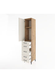 Hyperion Dolap 2 Raflı 5 Çekmeceli Tek Askılı 44x44x221 Çam-Aytaşı