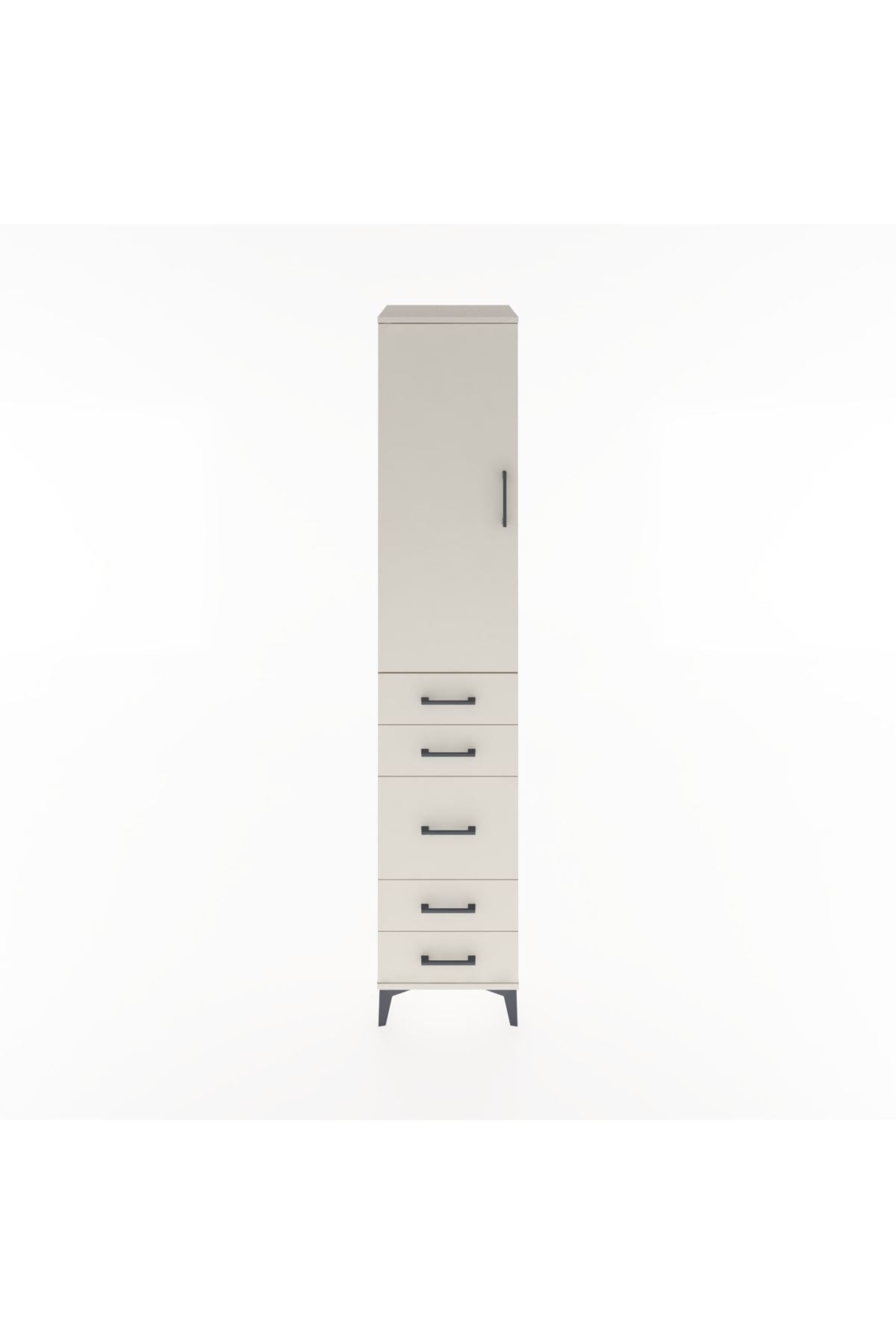 Hyperion Dolap 3 Raflı 5 Çekmeceli Tek Kapaklı 44x44x221 Aytaşı-Aytaşı