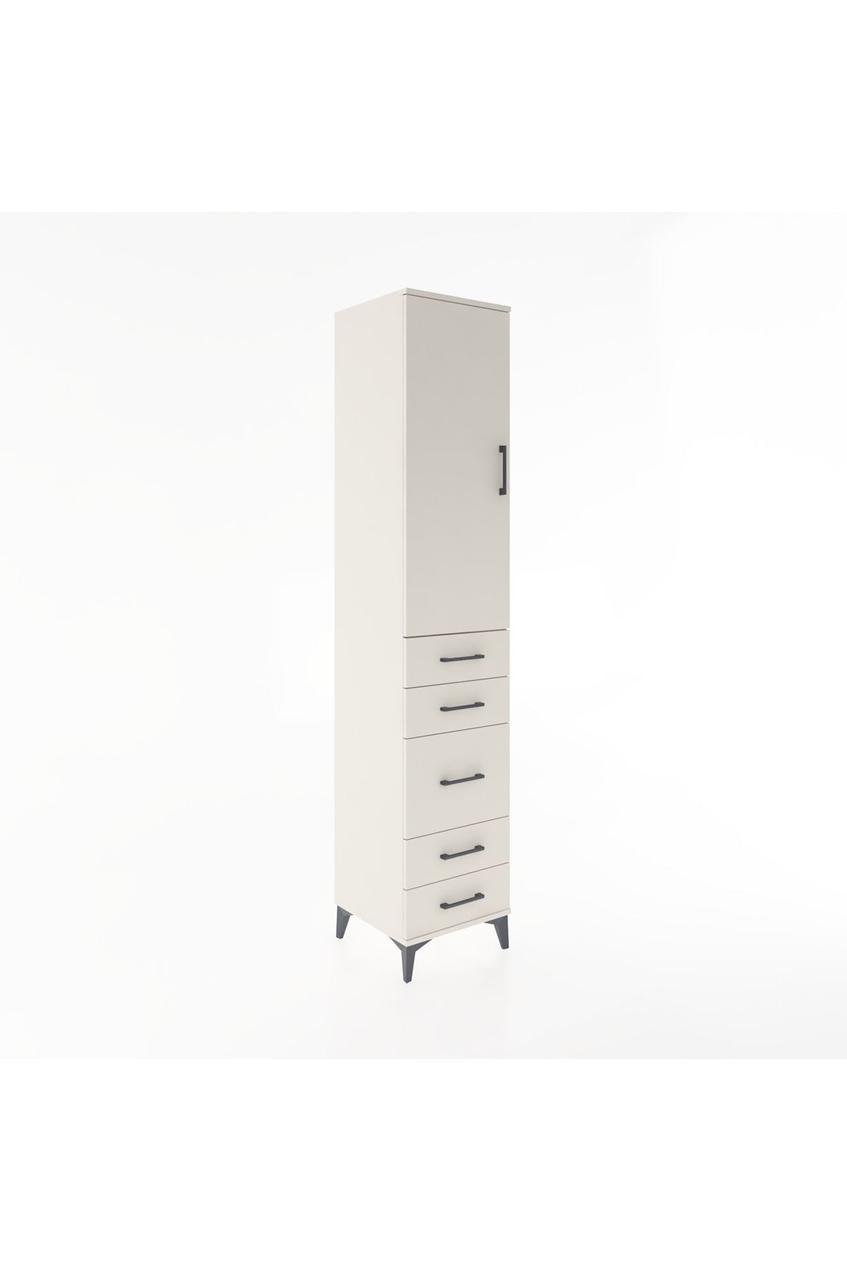 Hyperion Dolap 3 Raflı 5 Çekmeceli Tek Kapaklı 44x44x221 Aytaşı-Aytaşı