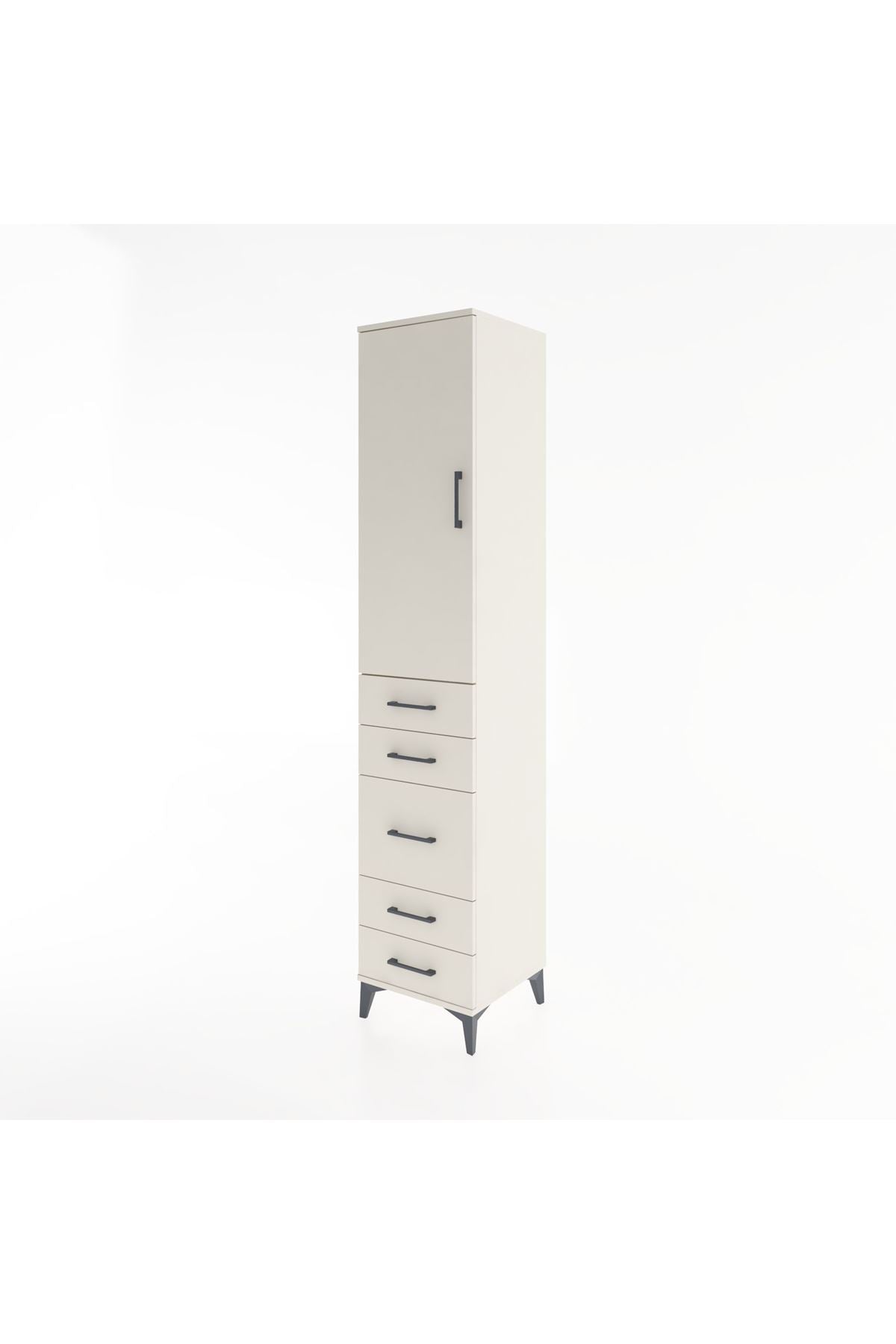 Hyperion Dolap 3 Raflı 5 Çekmeceli Tek Kapaklı 44x44x221 Aytaşı-Aytaşı