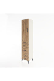 Hyperion Dolap 3 Raflı 5 Çekmeceli Tek Kapaklı 44x44x221 Aytaşı-Çam