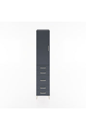 Hyperion Dolap 3 Raflı 5 Çekmeceli Tek Kapaklı 44x44x221 Antrasit-Antrasit