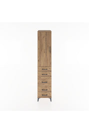 Hyperion Dolap 3 Raflı 5 Çekmeceli Tek Kapaklı 44x44x221 Çam-Çam