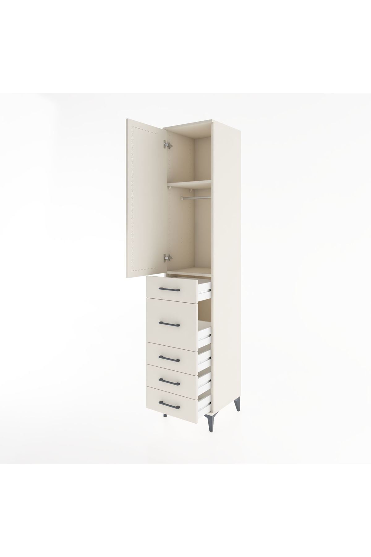 Hyperion Dolap 2 Raflı 5 Çekmeceli Tek Askılı 44x44x221 Aytaşı-Aytaşı