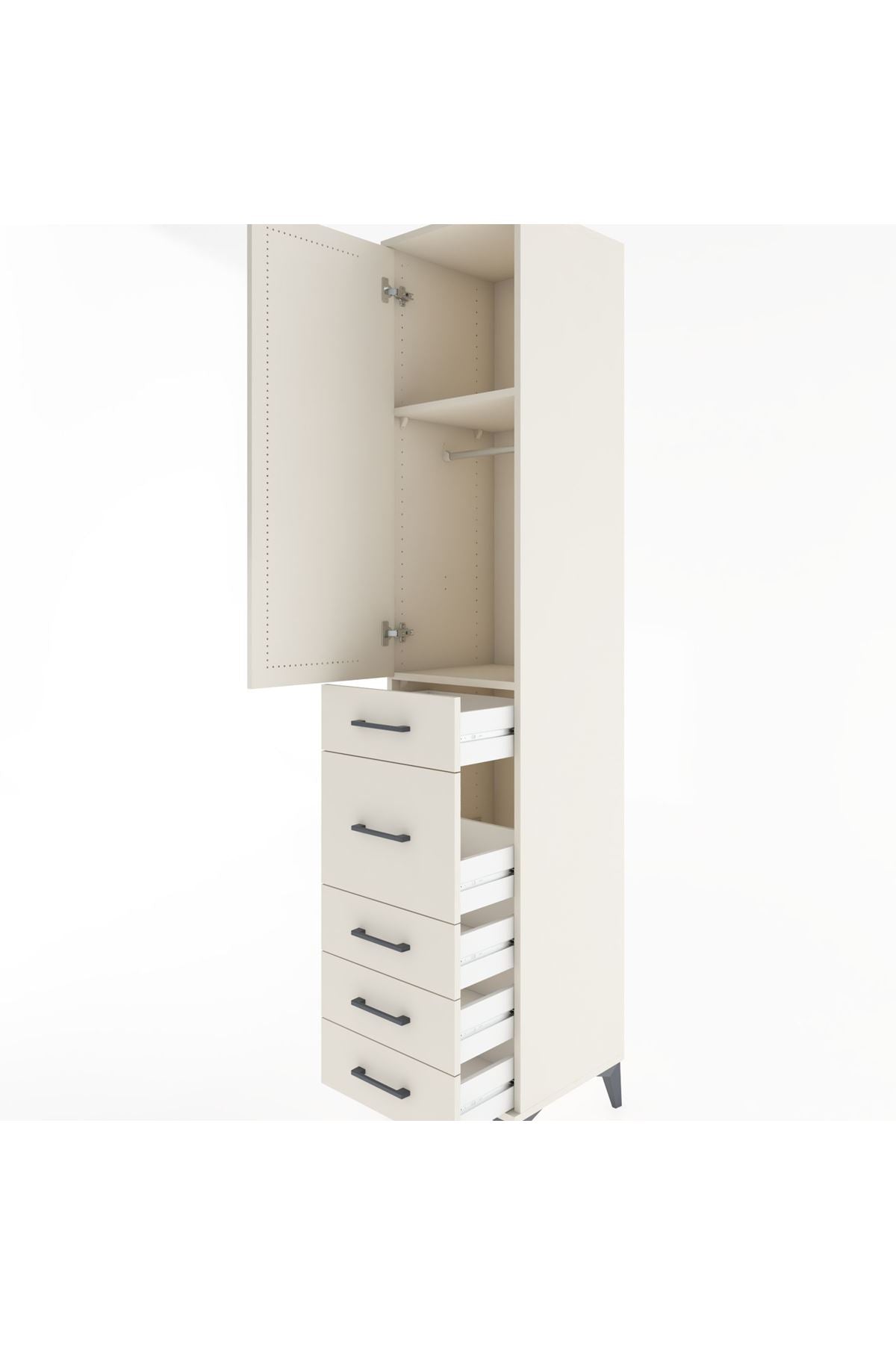 Hyperion Dolap 2 Raflı 5 Çekmeceli Tek Askılı 44x44x221 Aytaşı-Aytaşı