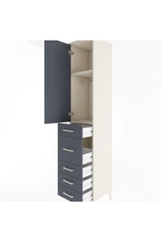 Hyperion Dolap 2 Raflı 5 Çekmeceli Tek Askılı 44x44x221 Aytaşı-Antrasit