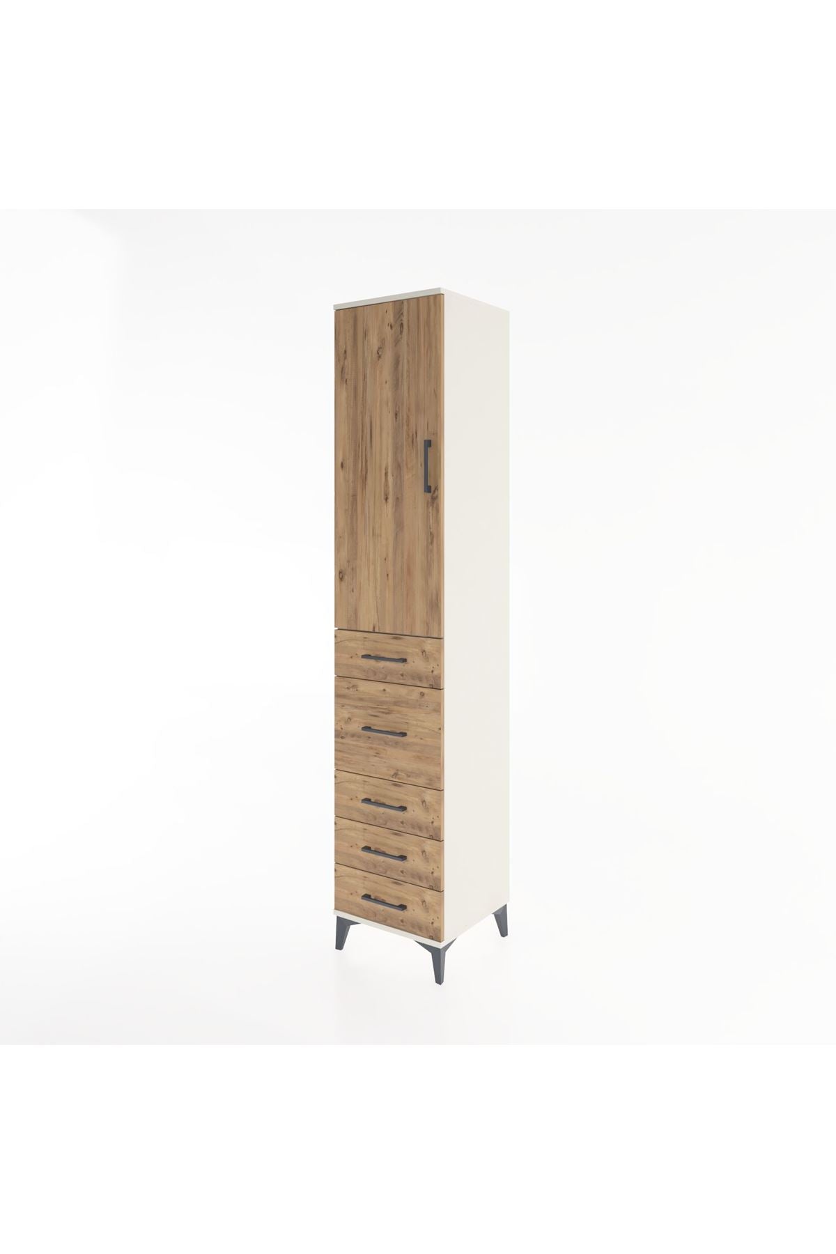 Hyperion Dolap 2 Raflı 5 Çekmeceli Tek Askılı 44x44x221 Aytaşı-Çam