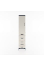 Hyperion Dolap 2 Raflı 5 Çekmeceli Tek Askılı 44x44x221 Antrasit-Aytaşı