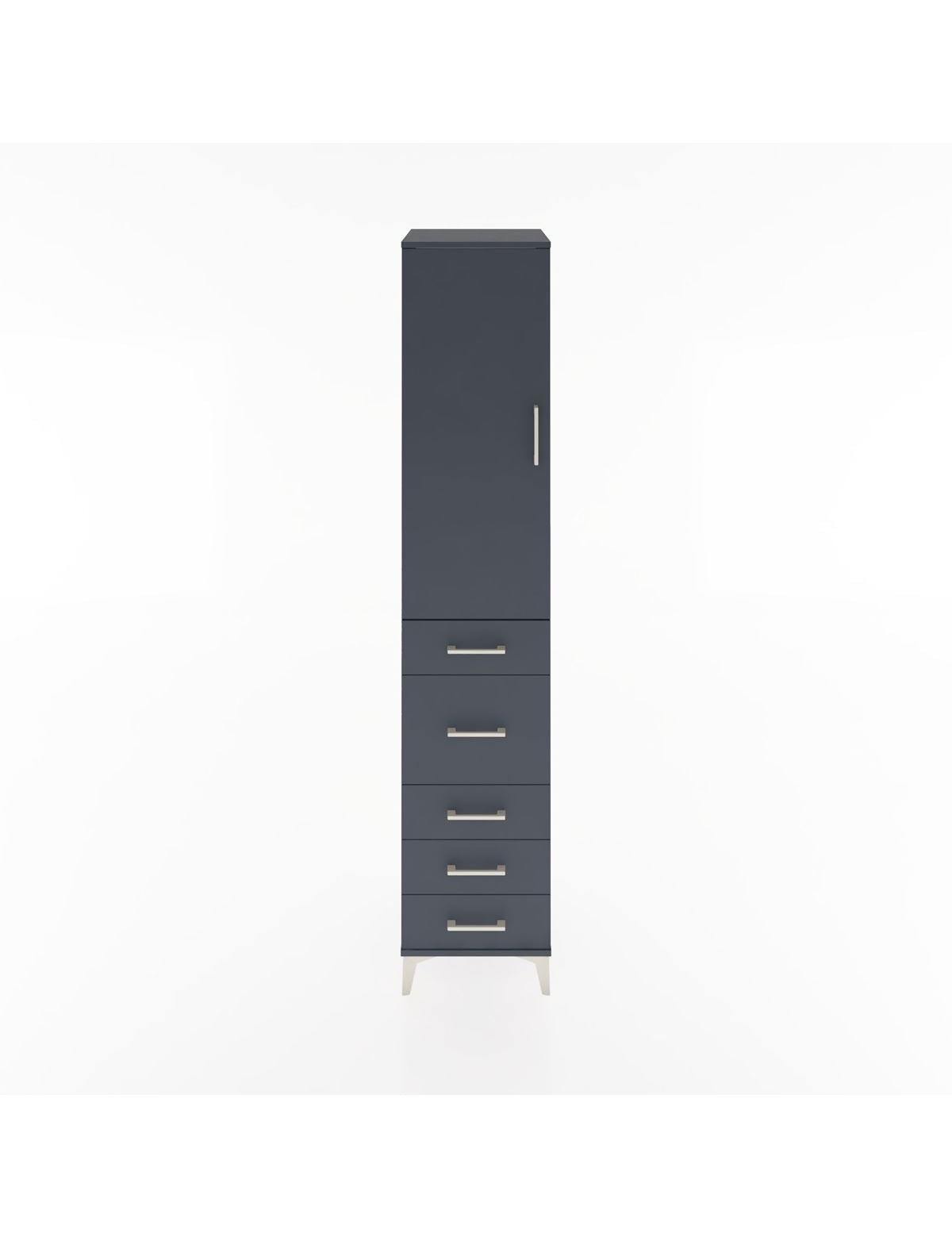 Hyperion Dolap 2 Raflı 5 Çekmeceli Tek Askılı 44x44x221 Antrasit-Antrasit