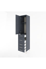 Hyperion Dolap 2 Raflı 5 Çekmeceli Tek Askılı 44x44x221 Antrasit-Antrasit