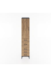 Hyperion Dolap 2 Raflı 5 Çekmeceli Tek Askılı 44x44x221 Antrasit-Çam