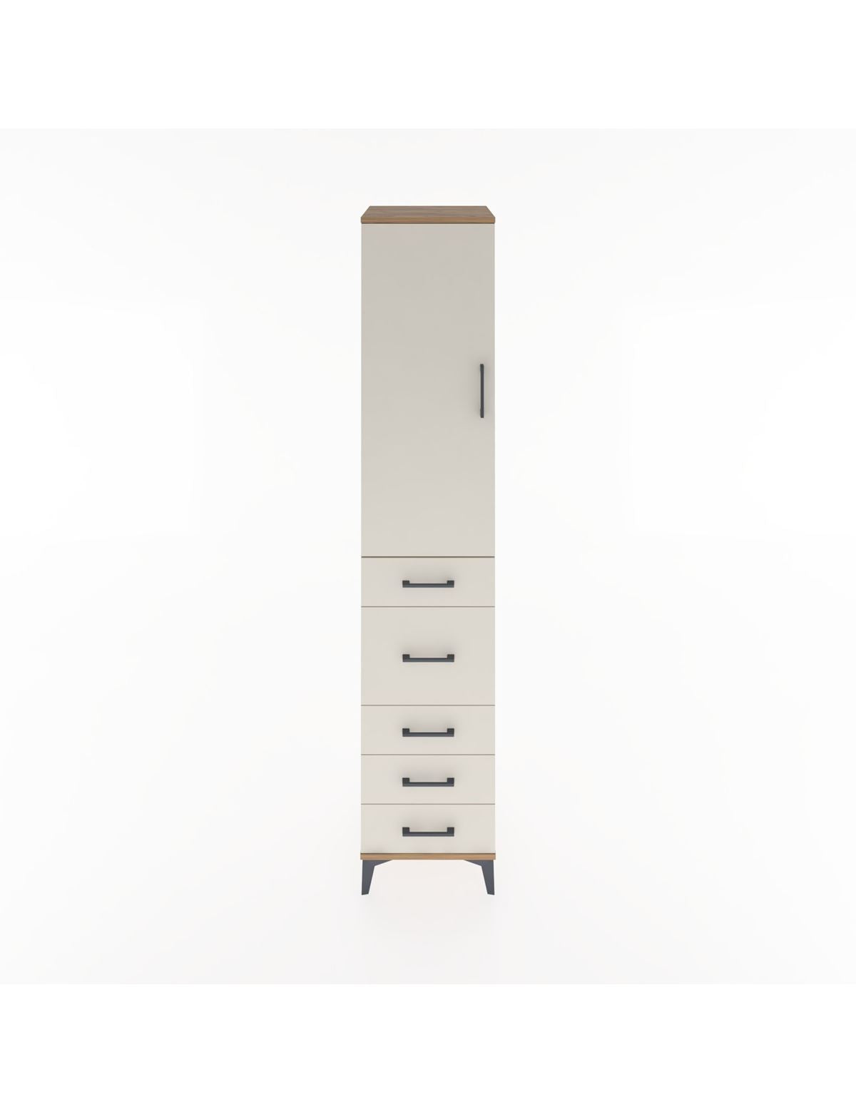 Hyperion Dolap 2 Raflı 5 Çekmeceli Tek Askılı 44x44x221 Çam-Aytaşı