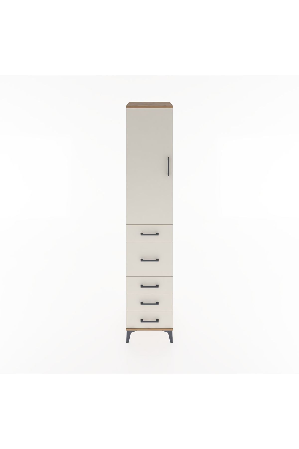 Hyperion Dolap 2 Raflı 5 Çekmeceli Tek Askılı 44x44x221 Çam-Aytaşı