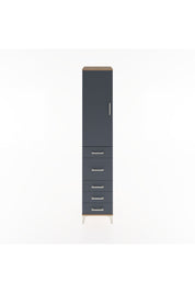 Hyperion Dolap 2 Raflı 5 Çekmeceli Tek Askılı 44x44x221 Çam-Antrasit