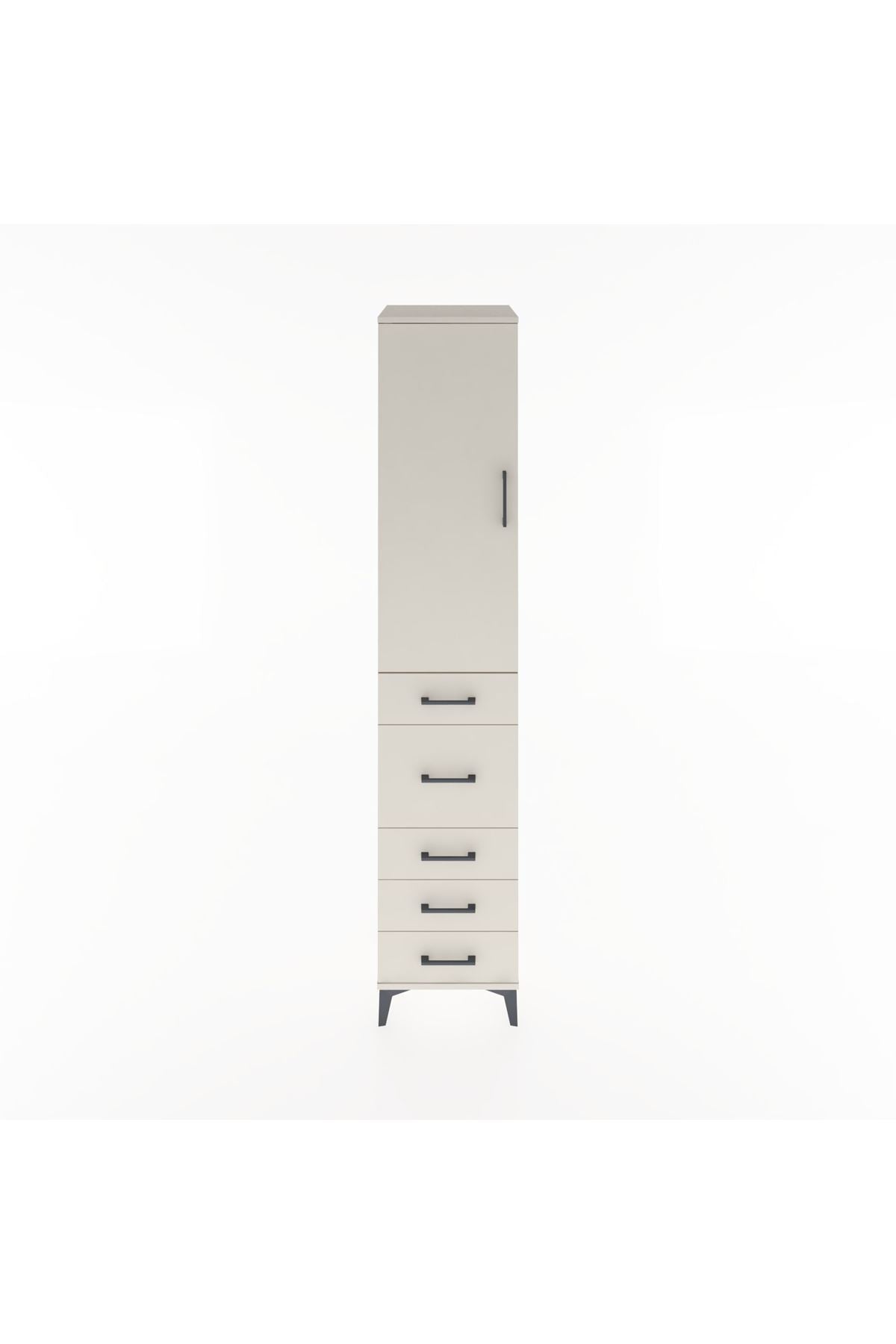 Hyperion Dolap 3 Raflı 5 Çekmeceli Tek Kapaklı 44x44x221 Aytaşı-Aytaşı